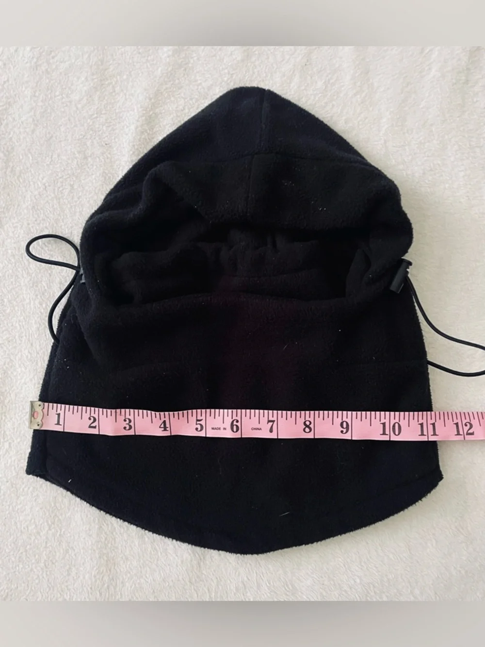 Balaclava Hoodie Black Multipurpose Thermal Warm Fleece Face Mask Drawstring